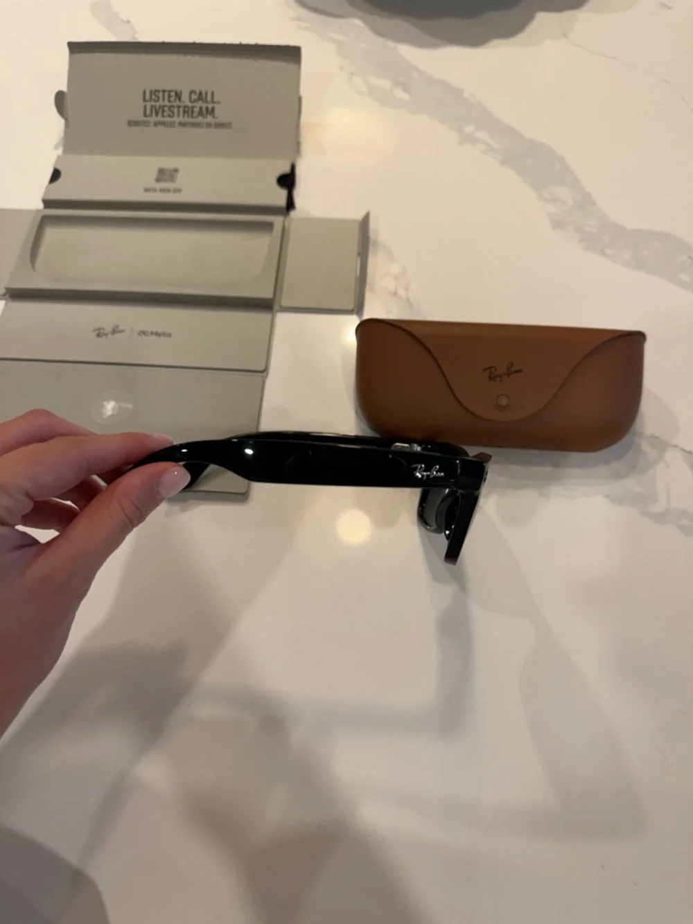 Ray-Ban Black Sunglasses with Brown Case